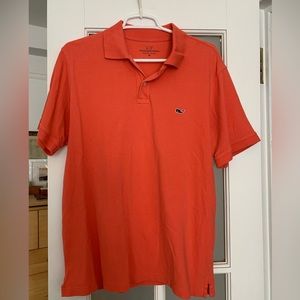 VINEYARD VINES Mens Orange Short Sleeve Collared Polo Shirt Cotton Size Medium